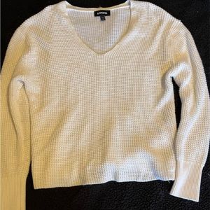 Express small petite white sweater